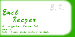 emil keczer business card